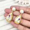 PEARLS ROSE FLOWER DROP EARRINGS