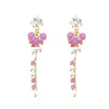 Purple Flower Beed Tassel Earrings