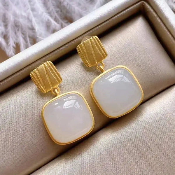 Elegant Western & Casual White Drop Earrings