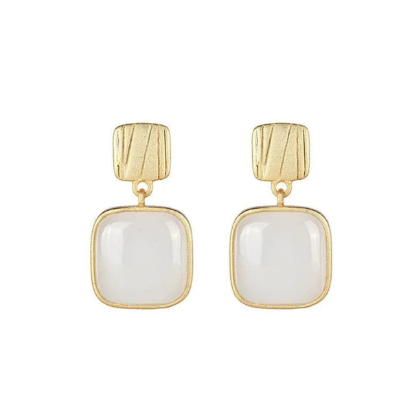 Elegant Western & Casual White Drop Earrings
