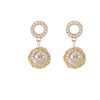 Trendy gold Cage Ball Drop Earrings