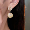 Trendy gold Cage Ball Drop Earrings