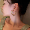 Crystal Circle Bow Earrings