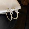 Crystal Circle Bow Earrings