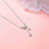 White stone cute butterfly necklace
