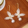 Gentle White Butterfly Pearl Earrings