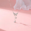White stone cute butterfly necklace