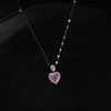 Love pink heart necklace