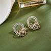 Rhinestone Circle Decor Earrings
