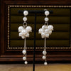 Long Chain Pearl Work Earrings