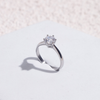S925 Silver Classic Six-Prong Solitaire Adjustable Ring