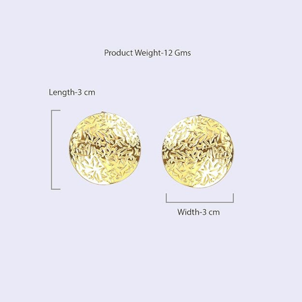 Anti Tarnish Big Disc Style Stud Earring