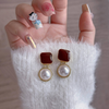 Cubic Red Drop Earring