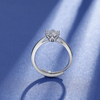 S925 Silver Classic Six-Prong Solitaire Adjustable Ring