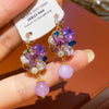 Purple crystal earrings