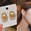 Rhinestone Circle Decor Earrings