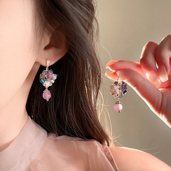 Purple crystal earrings