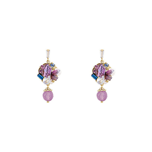 Purple crystal earrings