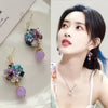 Purple crystal earrings
