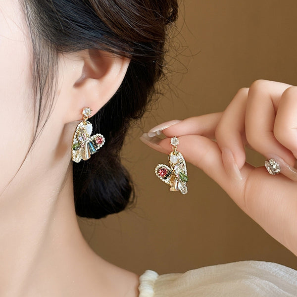 Multi Gem Heart Shape Earrings