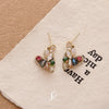 Multi Gem Heart Shape Earrings