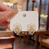White Petal Floral Pearl Earring