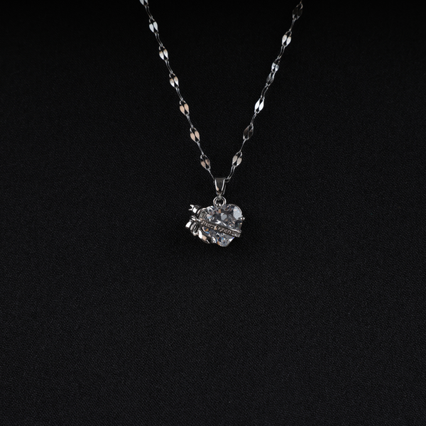Love white heart necklace