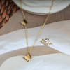 Love Gold Plated Butterfly Necklace, Ring Set