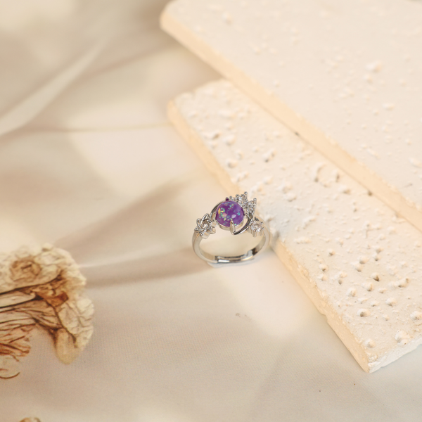 Love purple stone chand ring