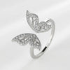 Silver Butterfly Wings Open Ring