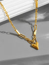 Gold Plated Heart Love Chain Necklace