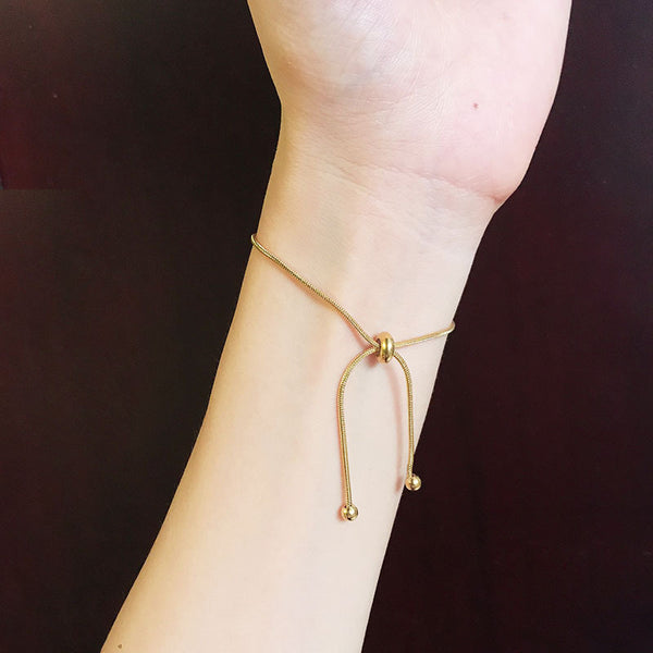 Classic Gold Adjustable Snake Chain Bracelet