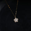 White Flower Five Petals Necklace