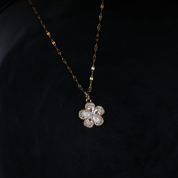 White Flower Five Petals Necklace