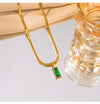 Emerald Gold Plated Anti Tarnish Chain Pendant