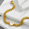 Golden Designer White Heart Bracelet