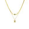 Cubic Zirconia Necklace Green Stones