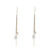 Opal ball long tassel earring