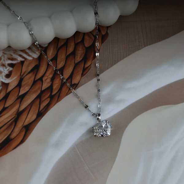 Love white heart necklace