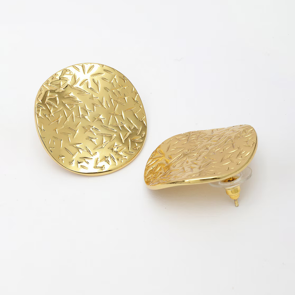 Anti Tarnish Big Disc Style Stud Earring
