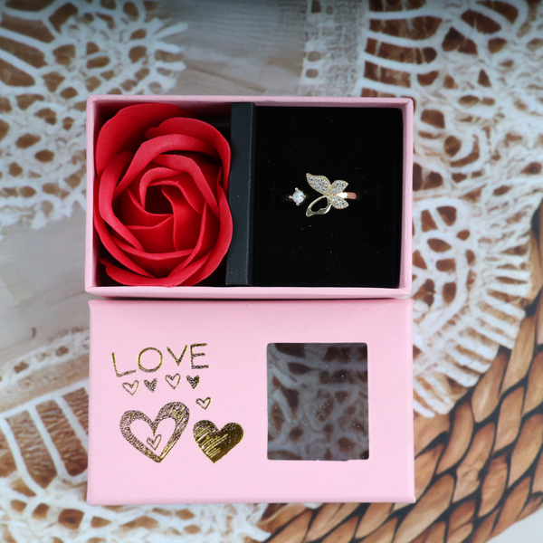 Love gold butterfly ring