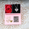 Love silver pink heart necklace