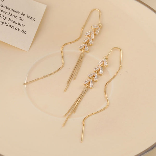 Gold elegant wheat earring