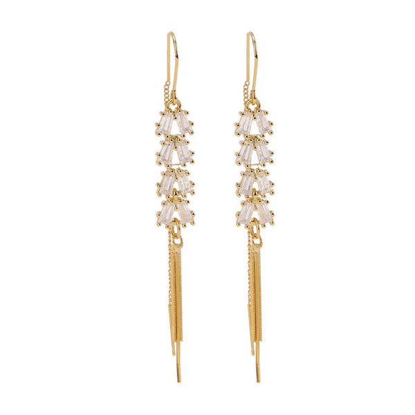 Gold elegant wheat earring