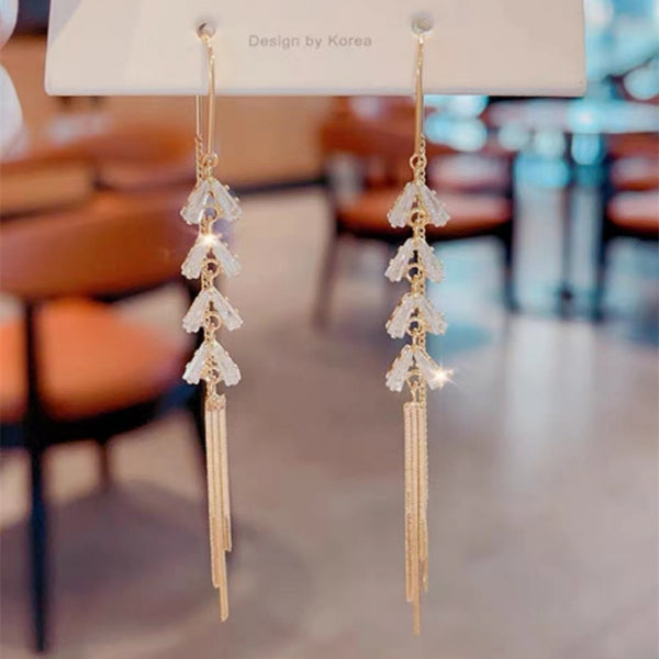 Gold elegant wheat earring