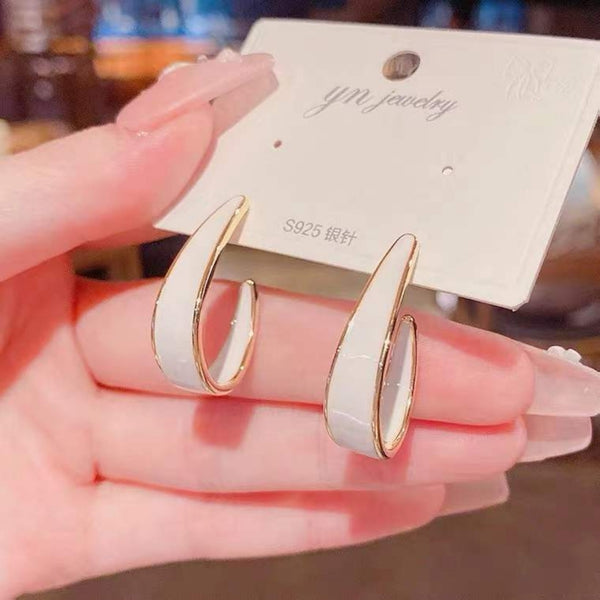 White hoop earrings