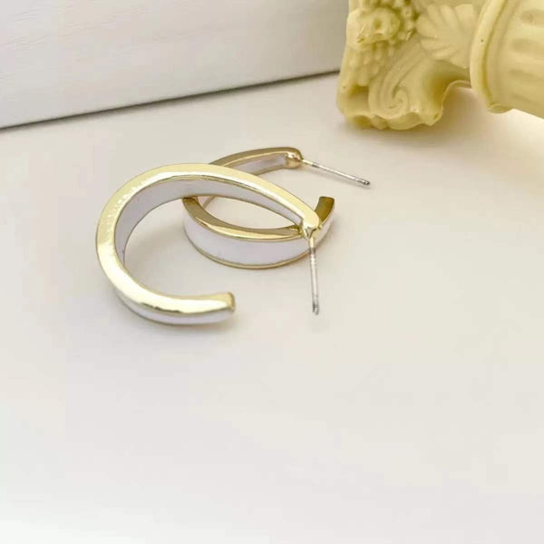 White hoop earrings