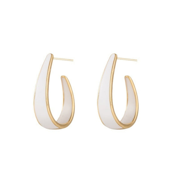 White hoop earrings