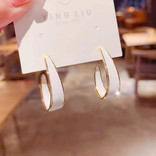 White hoop earrings