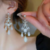 Elegant stone long earring